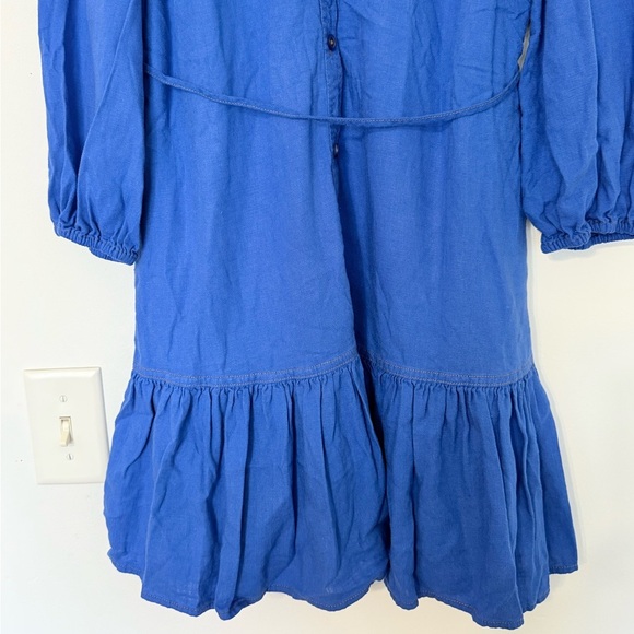 Nine West Women’s Blouson Sleeve Belted Dress Size S – Blue Casual - Picture 9 of 10